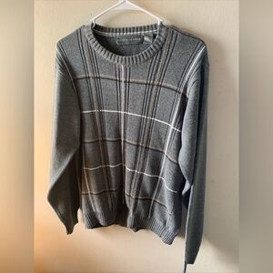 Oscar De La Renta Gray Plaid Grid Sweater Men’s Size Large